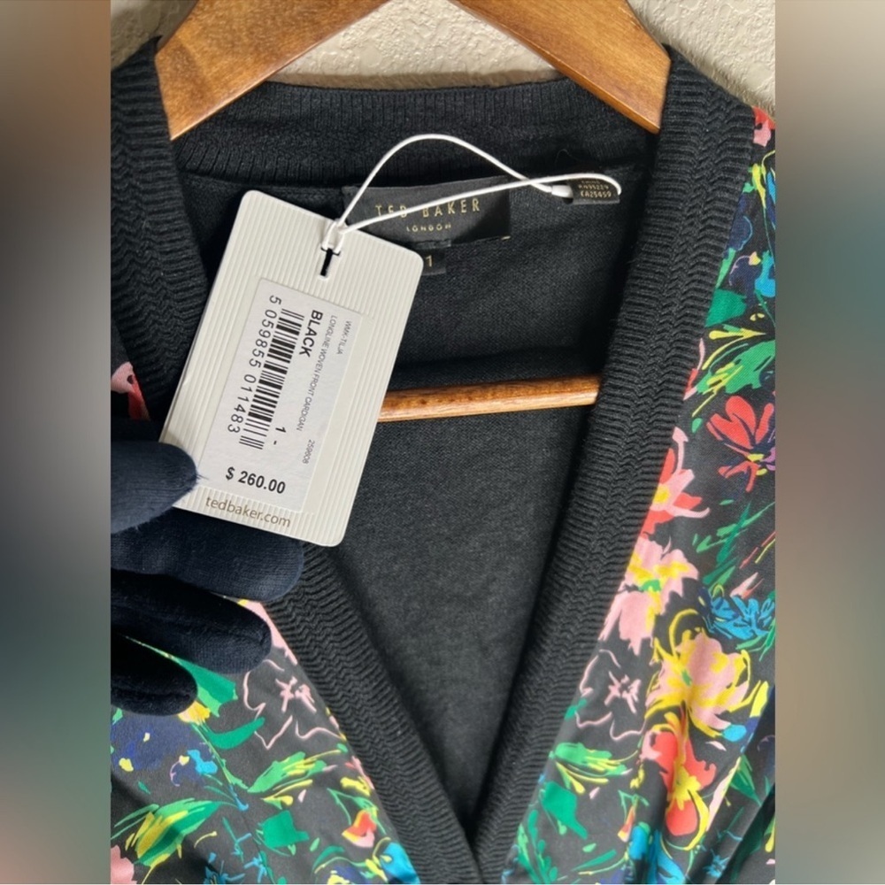 Ted Baker Tilja Longline Woven Front Cardigan - Picture 9 of 14